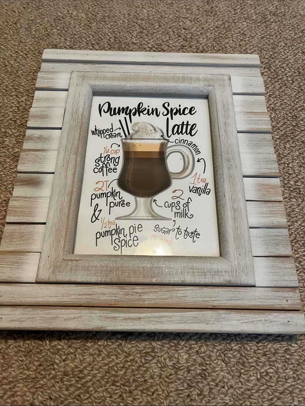 Pumpkin Spice Latte Print 5x7 - Neutral Wood Frame